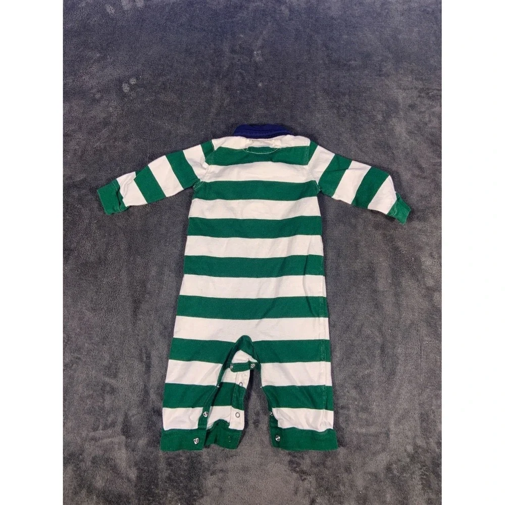 Ralph Lauren Polo Bear Baby One-Piece 9 Months Green 100% Cotton